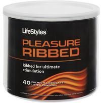 hLifestyles Pleasure Ribbed Latex Condoms 40 Pieces Bowl