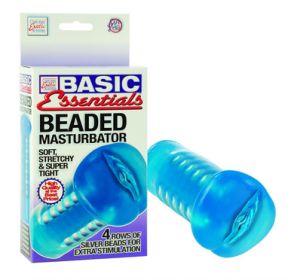 Basic Essentials - Beaded Masturbator Blue